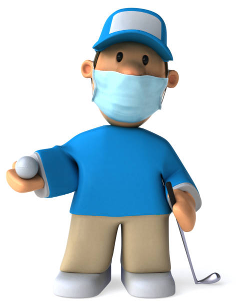 istock 3D Illustration of a cartoon golfer 1222723159