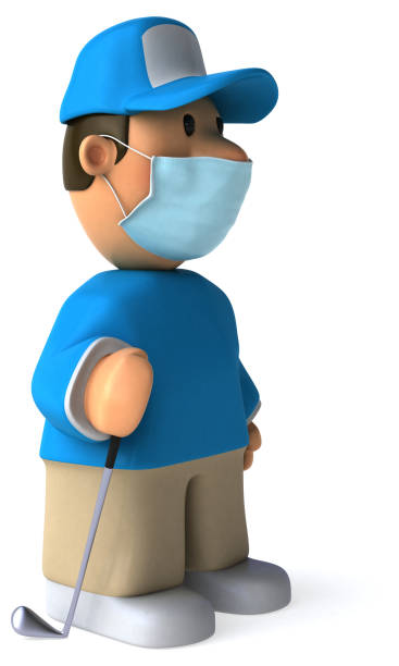 istock 3D Illustration of a cartoon golfer 1222723161