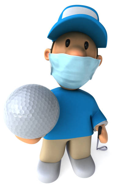 istock 3D Illustration of a cartoon golfer 1222723164