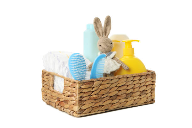 istock Baby hygiene accessories isolated on white background 1222723589