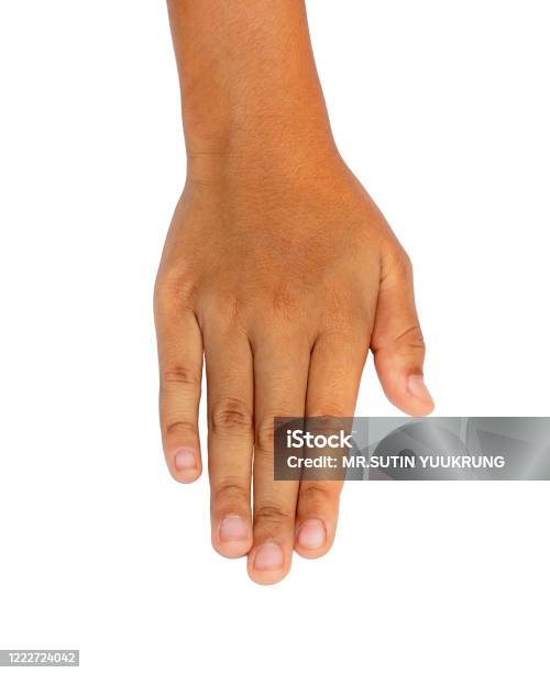 Closeup Of Hand Isolated On White Background Stock Photo - Download Image Now - Abstract, Adult, Adults Only