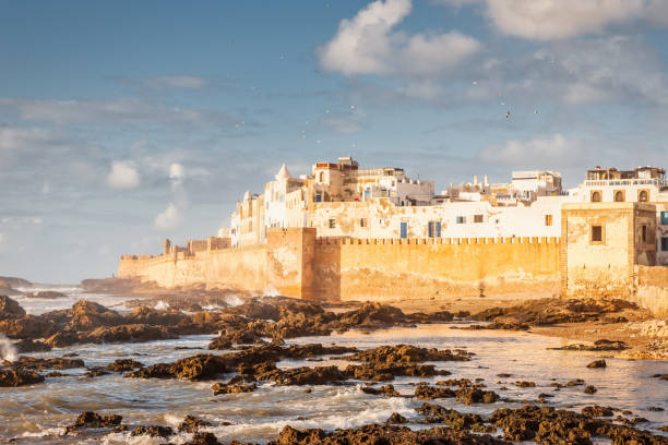 essaouira skala de la kasbah bastioni marocco nord africa - essaouira foto e immagini stock