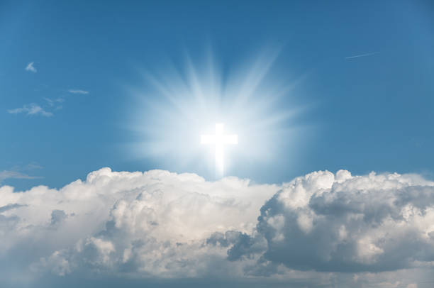 istock Religious background with Holy Cross glowing 1222724160