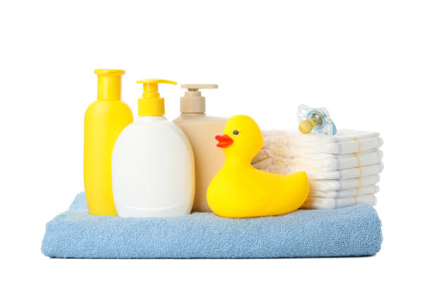 istock Baby hygiene accessories isolated on white background 1222726563