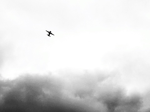 Airplane and clouds