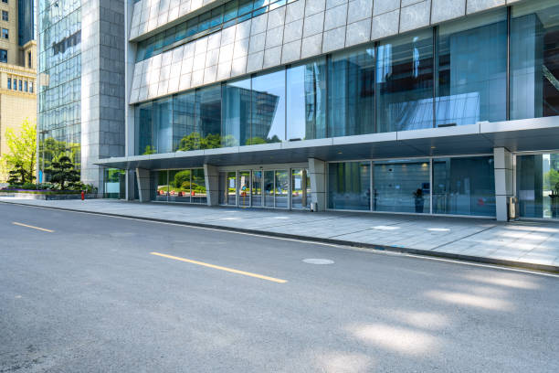 istock Financial center roads and office buildings 1222730096