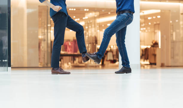 istock close up. good friends greeting each other 1222730784