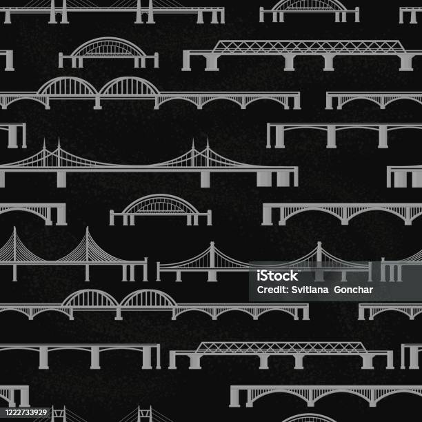 Map Bridge Pattern Seamless Vector Pattern With Different Bridges Stock Illustration ...