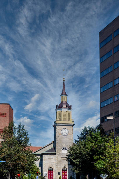 istock Stone Church Steeple and Clock Tower 1222735627