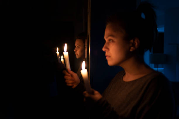 Woman hold a lighting candles