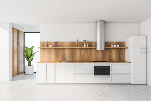 istock White and wooden kitchen with countertops 1222737223
