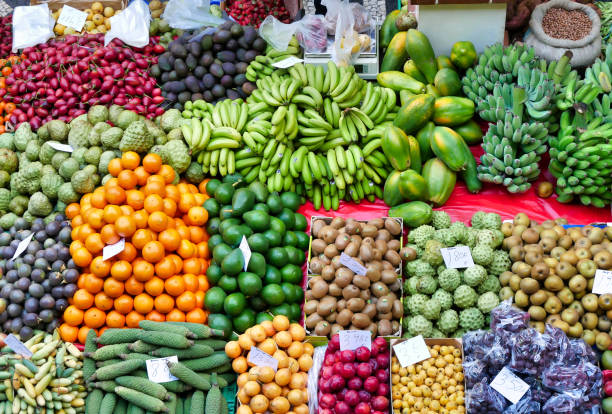 istock Fruit and vegetables in an open air market 1222738180