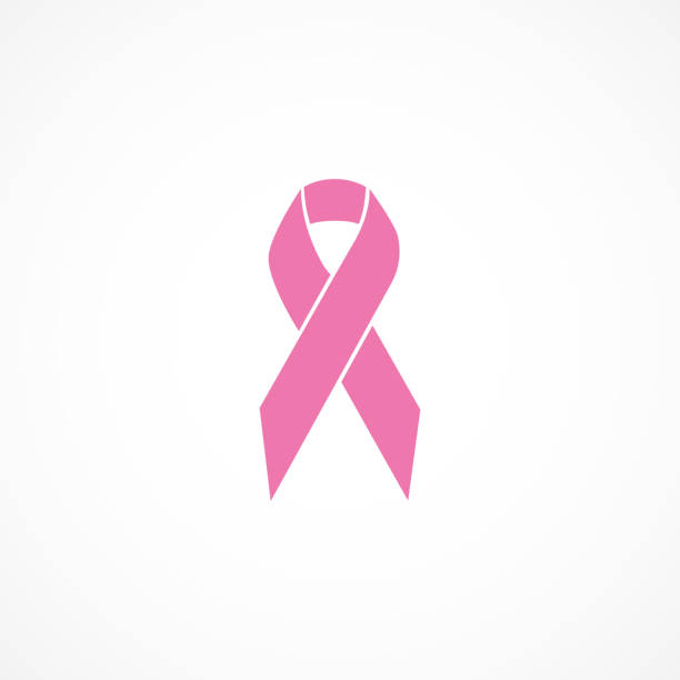 obraz wektorowy ikony różowej wstążki. - breast cancer cancer breast cancer awareness ribbon pink stock illustrations