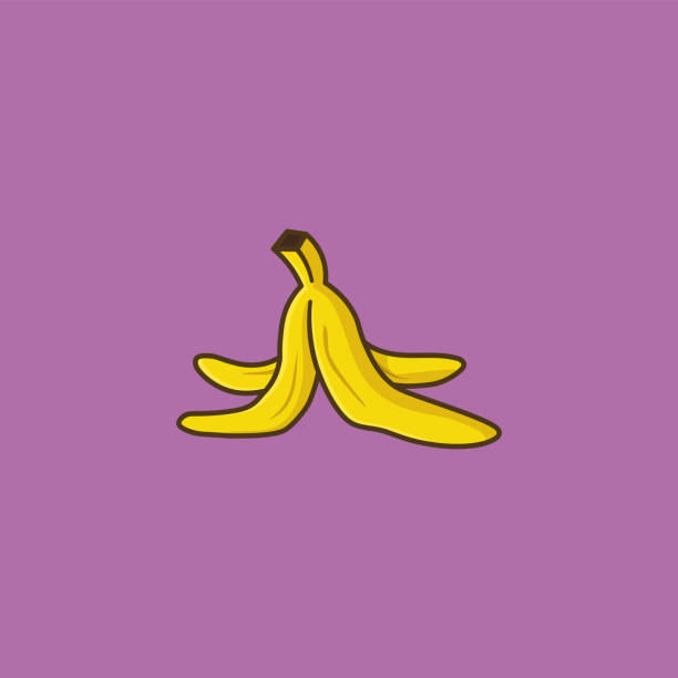 illustrazioni stock, clip art, cartoni animati e icone di tendenza di illustrazione vettoriale buccia di banana - slapstick