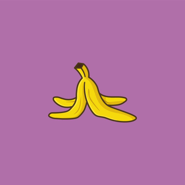 Banana peel vector illustration Banana skin vector illustration for Banana Day on April 15th. Slapstick comedy color symbol. slapstick comedy stock illustrations