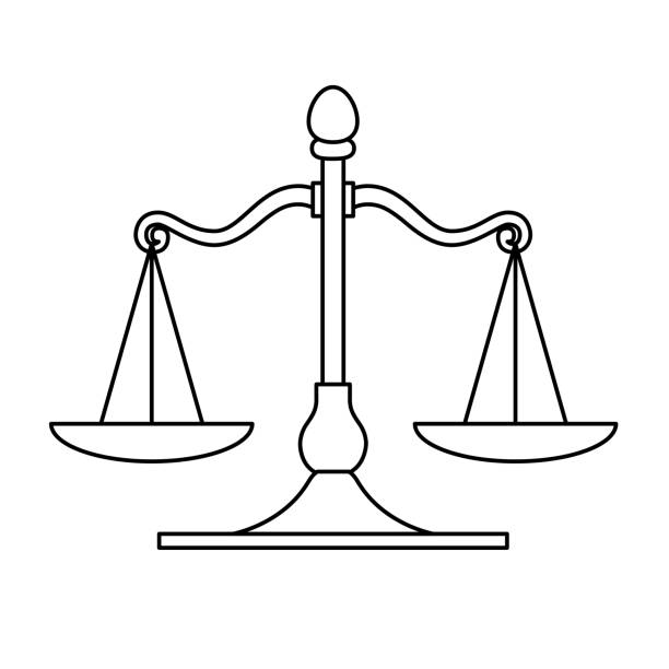 The scales The scales is mean to justice. balance drawings stock illustrations