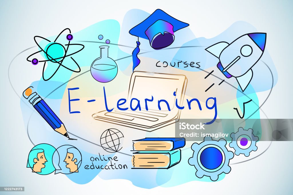 Elearning Creative Images Creative E Learning Sketch White Background Stock Photo - Download ...