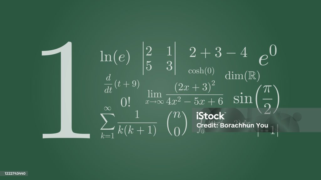 One Unique Number Math One And How To Get It In Maths Stock Illustration - Download Image Now ...