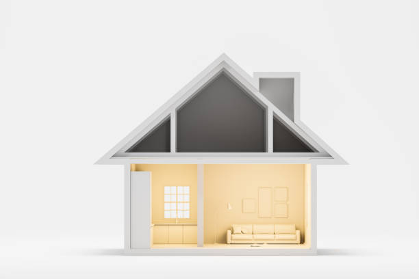 istock Cute house model, real estate and mortgage concept 1222744242