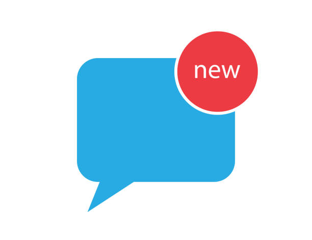 New sms or text notification in blue quote and red circle. Isolated bubble mail notice reminder. Illustration of unread message report. Email text inbox. Notification of sms. Vector EPS 10 New sms or text notification in blue quote and red circle. Isolated bubble mail notice reminder. Illustration of unread message report. Email text inbox. Notification of sms. Vector EPS 10. unread messages illustrations stock illustrations