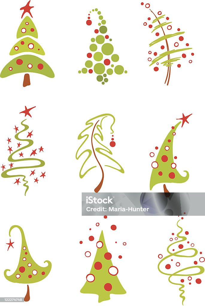 Modern christmas trees A collection of vector modern christmas trees Abstract stock vector