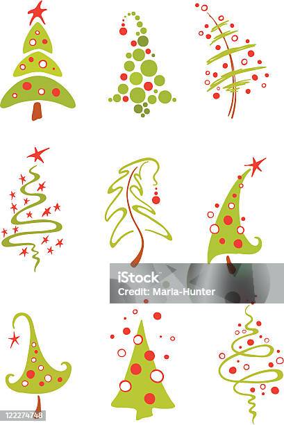 Modern Christmas Trees Stock Illustration - Download Image Now - Abstract, Celebration, Christmas
