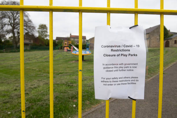 istock playground closed because of coronavirus restrictions 1222747546