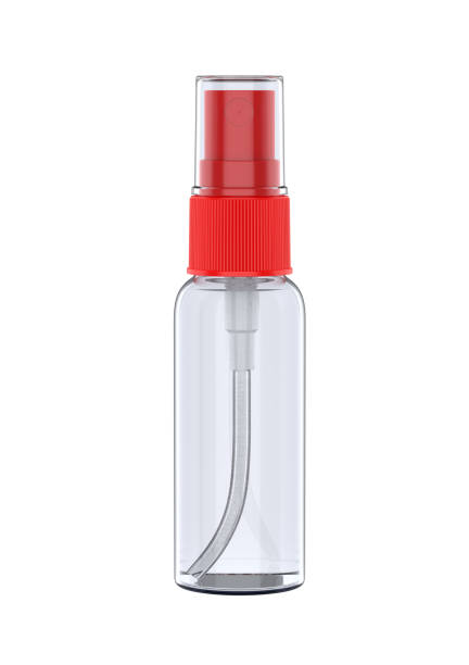 istock Blank plastic spray bottle for branding and mockup, 3d render illustration. 1222747698
