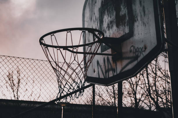 istock Basketball in sunset 1222751360