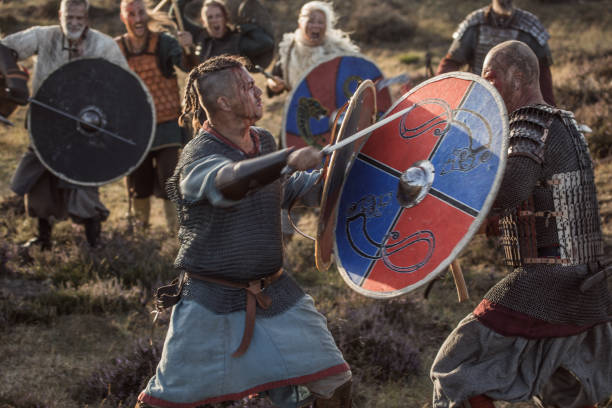 istock Vikings on a highland battlefield 1222753668