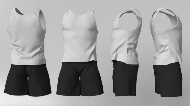 istock Mens Shorts and Vest clean empty template, mockup for design, logo 1222753734