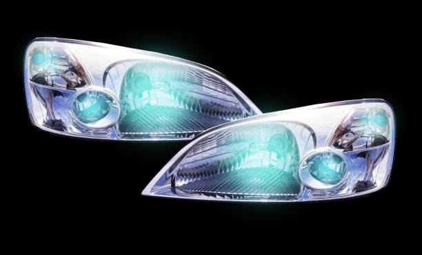 istock Car headlight system, led technology, spare parts clipping part 1222753791