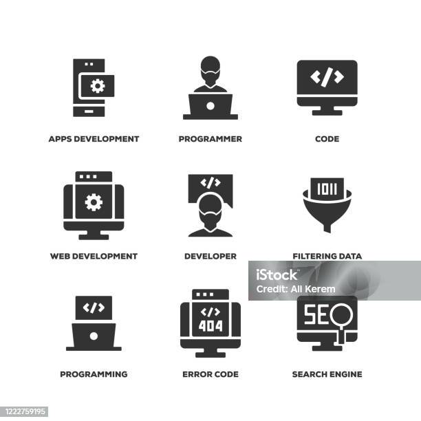 Programming Set Stock Illustration - Download Image Now - Analyzing ...