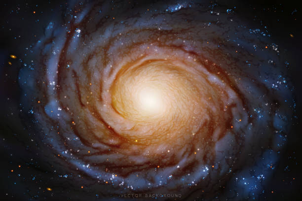 ilustraciones, imágenes clip art, dibujos animados e iconos de stock de ilustración vectorial con galaxia espiral - nebula