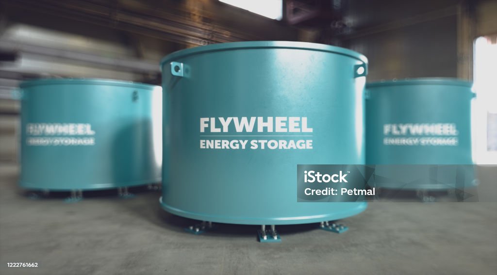 Flywheel Energy Storage System Situated In Factory Environment 3d Rendering  Stock Photo - Download Image Now - iStock