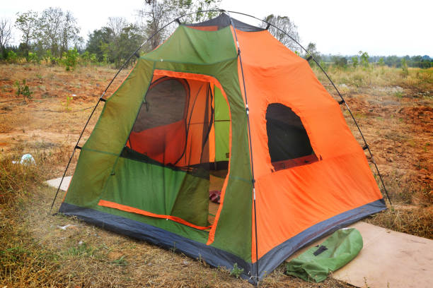 istock Canvas tent but no one is outdoors 1222762513