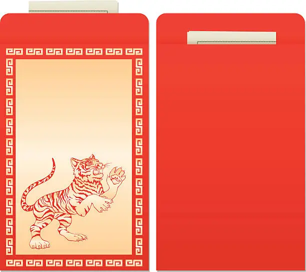 Vector illustration of Chinese Red Envelopes with money