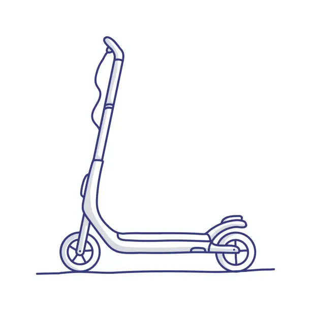 Vector illustration of Vector Illustration of Electric Scooter. Flat Modern Design for Web Page, Banner