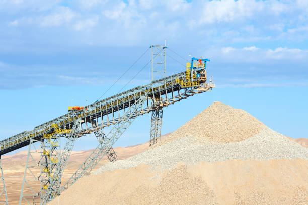 istock Stockpile and conveyor belt in a copper mine 1222764290