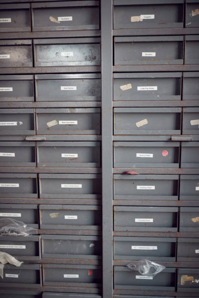 istock Storage Drawers In Carpentry Workshop For Building Bicycles 1222765154