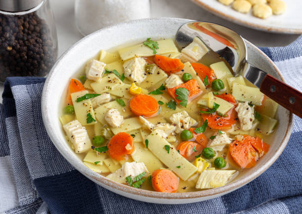 istock Bowl of Chicken Noodle Soup 1222765943