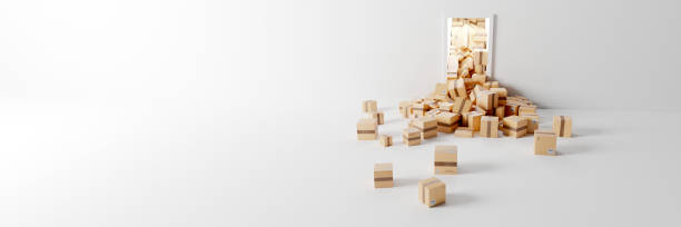 istock Infinite carton shipping boxes, logistics industry concepts, 3d rendering illustration 1222769691