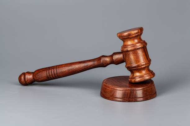 istock Wooden judges gavel on table close up 1222770670