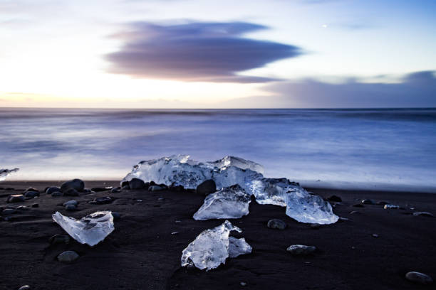 istock Glacier in Iceland. Diamond Beach in Jokulsarlon. 1222772057
