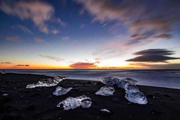 istock Glacier in Iceland. Diamond Beach in Jokulsarlon. 1222772262