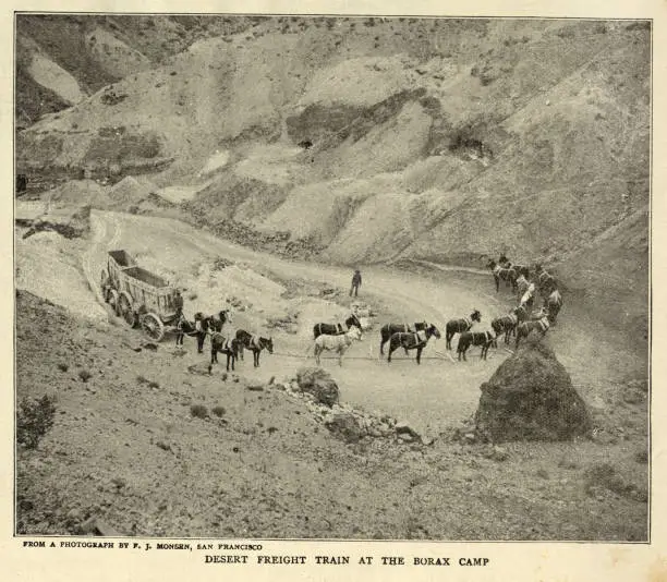 Photo of Twenty-mule team wagon in Death Valley, California, 19th Century