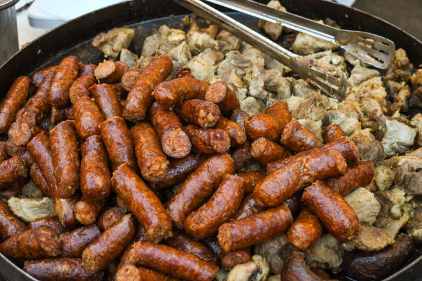 istock Assorted delicious grilled meat with vegetables over the counter on a barbecue event. 1222774988