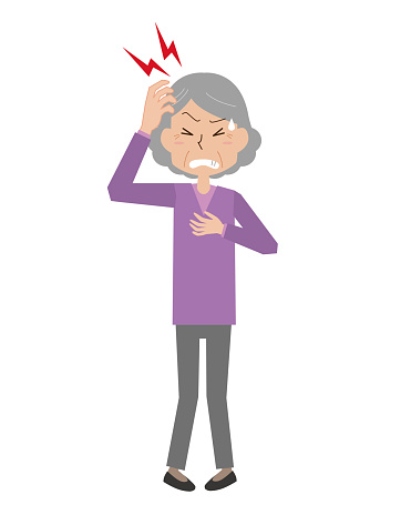 Ilustración de Abuela Con Dolor De Cabeza y más Vectores Libres de Derechos de Mano en el cabello - Mano en el cabello, Derrame cerebral, Paciente - iStock Ilustración de Abuela Con Dolor De Cabeza y más Vectores Libres de Derechos de Mano en el cabello - Mano en el cabello, Derrame cerebral, Paciente - iStock