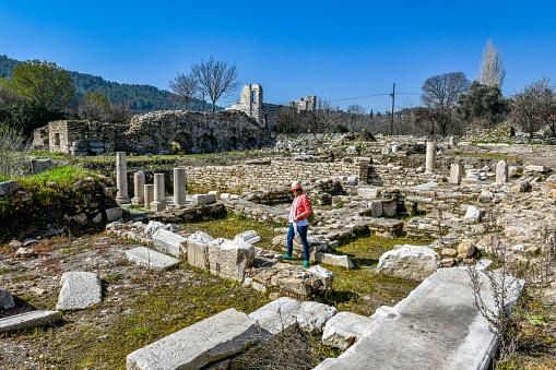 Stratonikeia ancient city from Yatagan, Mugla, Turkey.