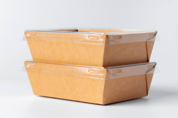 istock Cardboard brown  food box pack isolated on white background 1222785725